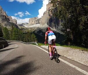 Mit dem Fahrrad auf der Sellajoch - Dolomiten