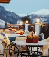 Hotel terrace during winter