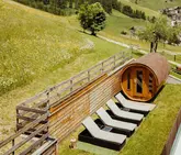 Outdoor sauna of the Hotel Alpenrose in Arabba